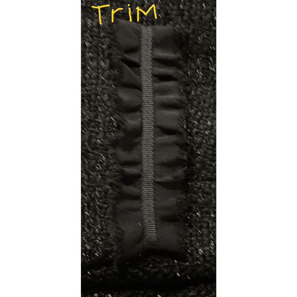 Talbots Sweater Womens Size 10P Black Silver Wool Lined Ruffled Trim Grace NWT - Picture 7 of 10